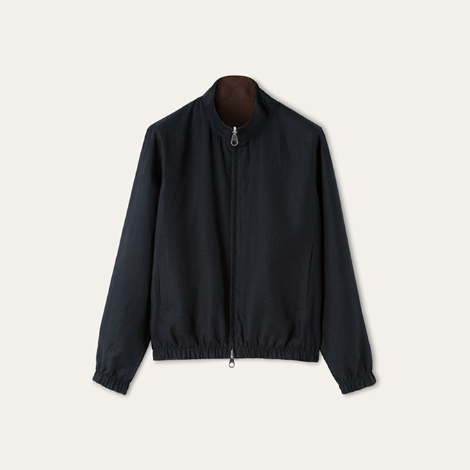 loro piana bomber reversible linen flight jacket